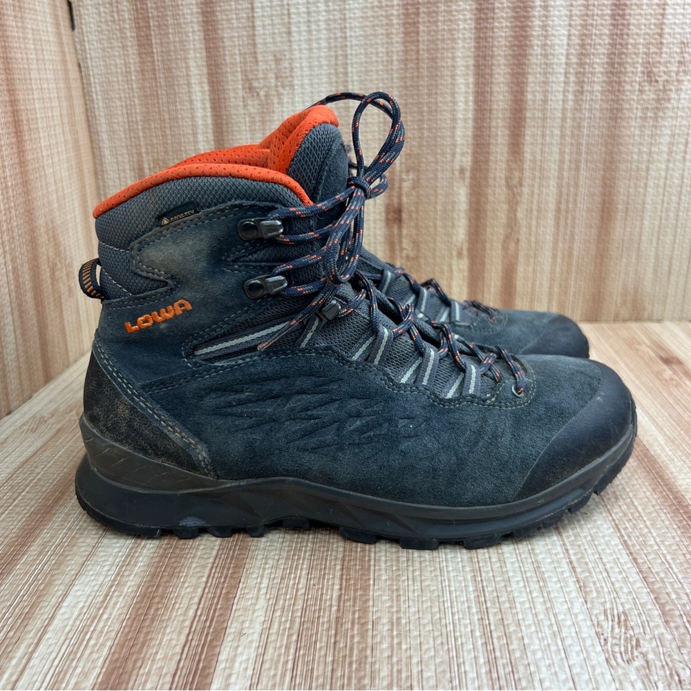 Lowa Boots Men’s 8 Blue Gray Explorer II GTX Mid Men's Hiking Outdoor Germany